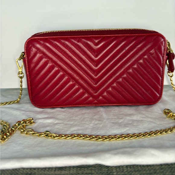 Prada Red Chevron Wristlet with Gold Chain - Picture 5 of 5